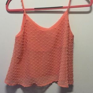 Coral Polka-Dot Tank Top